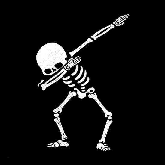 Urban Skelly Tee - Note: Skeleton is White in Color. Glow paint. (Green-ish glow in the dark)