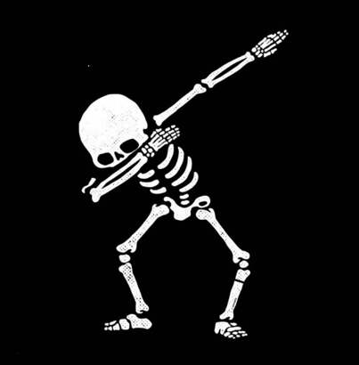 Urban Skelly Tee - Note: Skeleton is White in Color. Glow paint. (Green-ish glow in the dark)