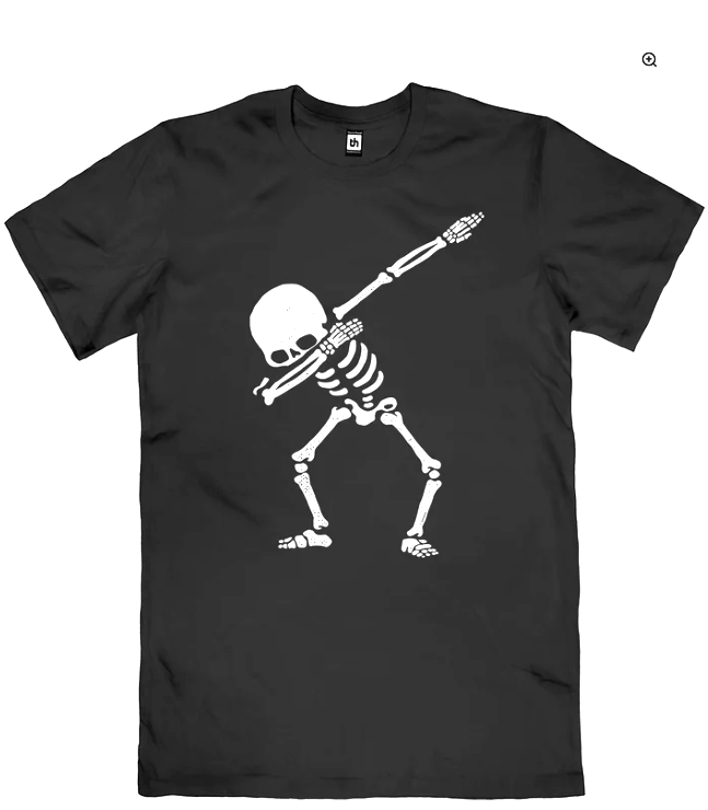 Urban Skelly Tee - Note: Skeleton is White in Color. Glow paint. (Green-ish glow in the dark)