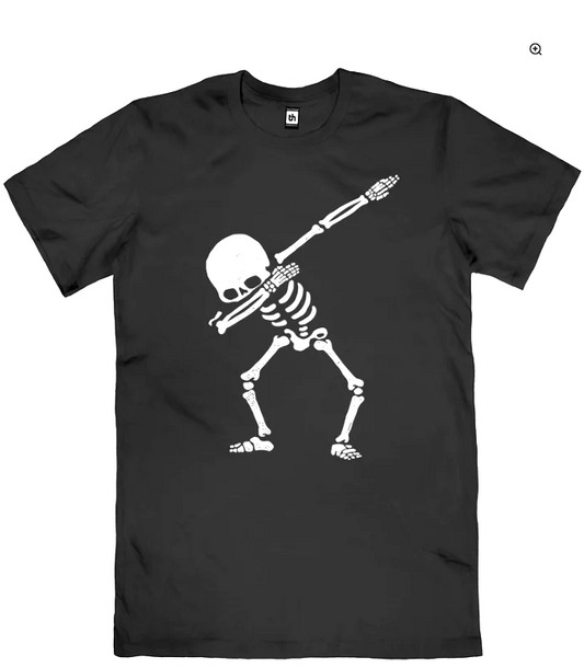 Urban Skelly Tee - Note: Skeleton is White in Color. Glow paint. (Green-ish glow in the dark)